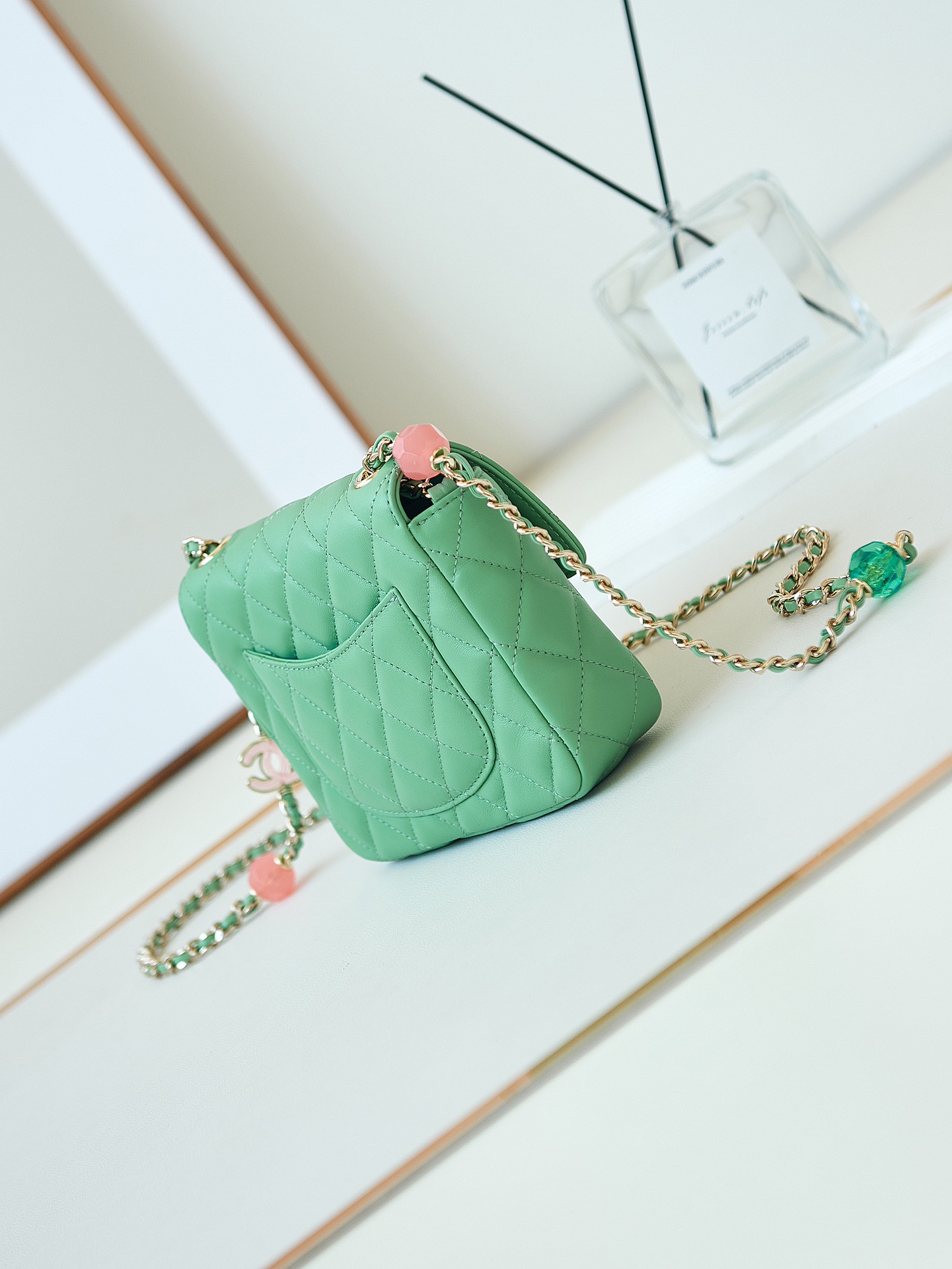 頂級原單CHANEL香奈兒精品包包綠色方胖子單肩包