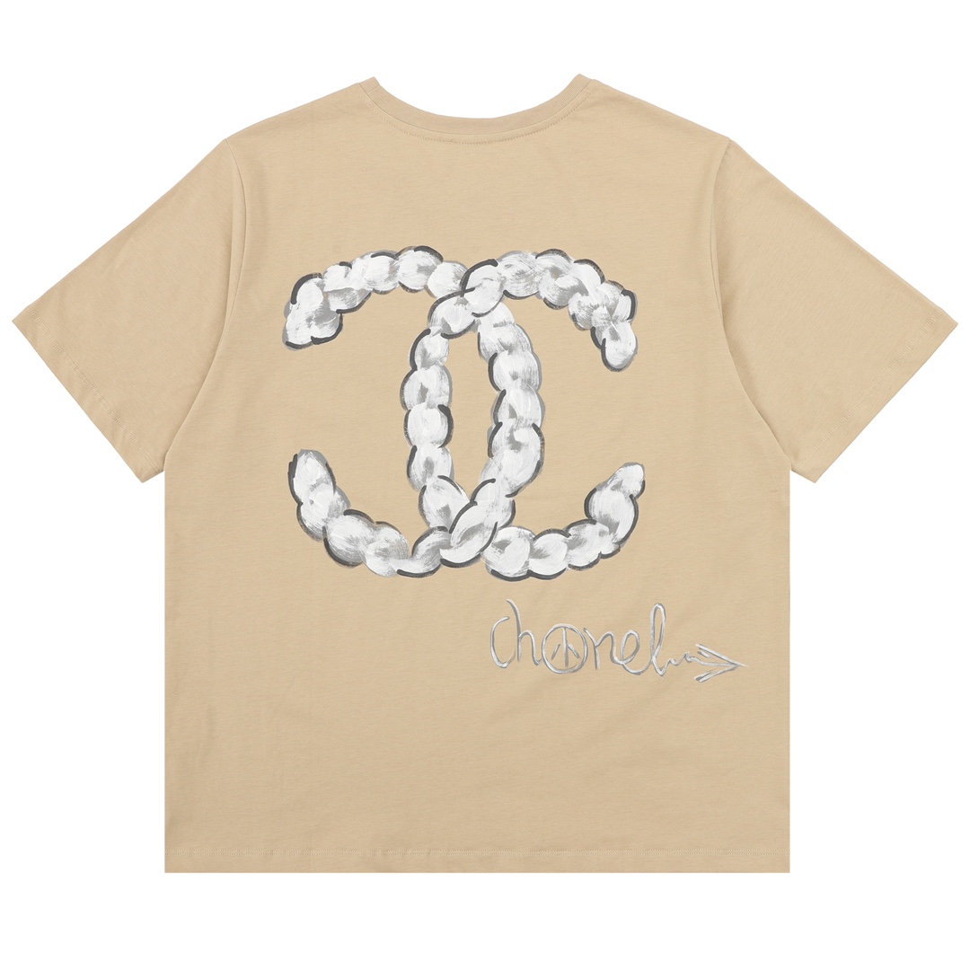 CHANEL經典雙C圓領短袖高仿T恤女款