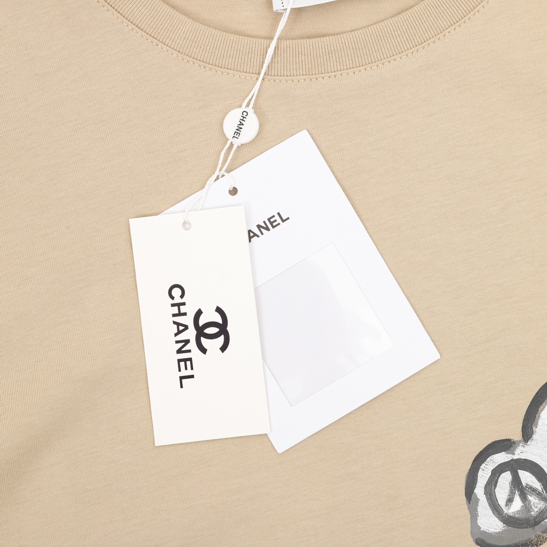 CHANEL經典雙C圓領短袖高仿T恤女款
