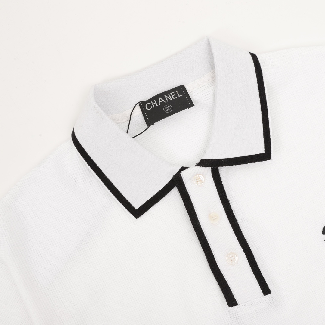 CHANEL 香奈兒高仿衣服翻領純棉短袖Polo衫女款