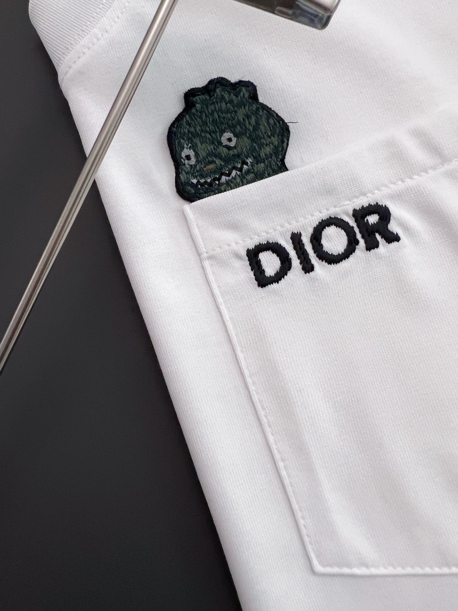 新品高仿精品衣服DIOR圓領短袖T恤純棉 白色