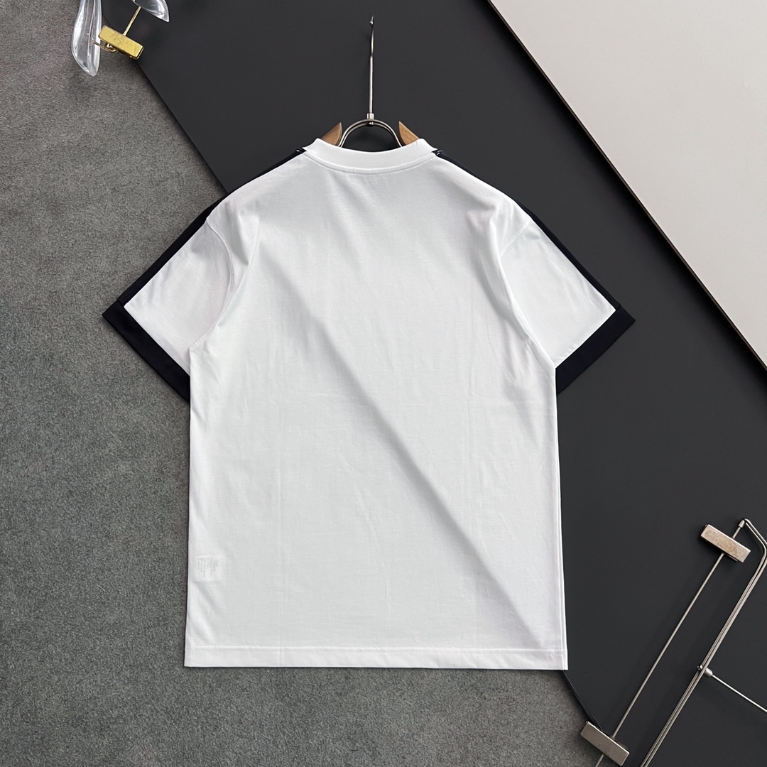 DIOR高仿精品衣服圓領段總純棉T恤 黑色