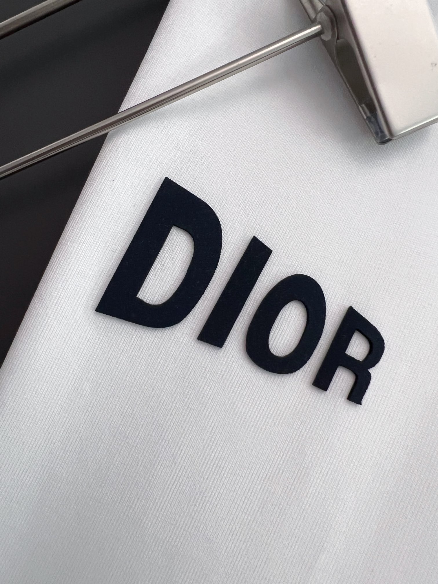 DIOR高仿精品衣服圓領段總純棉T恤 黑色