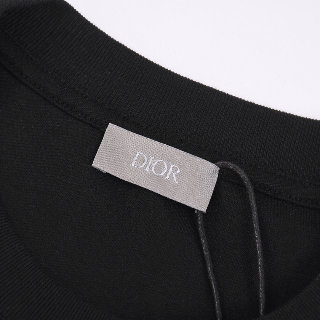 DIOR高仿復刻刺繡logo短袖T恤 男女同款
