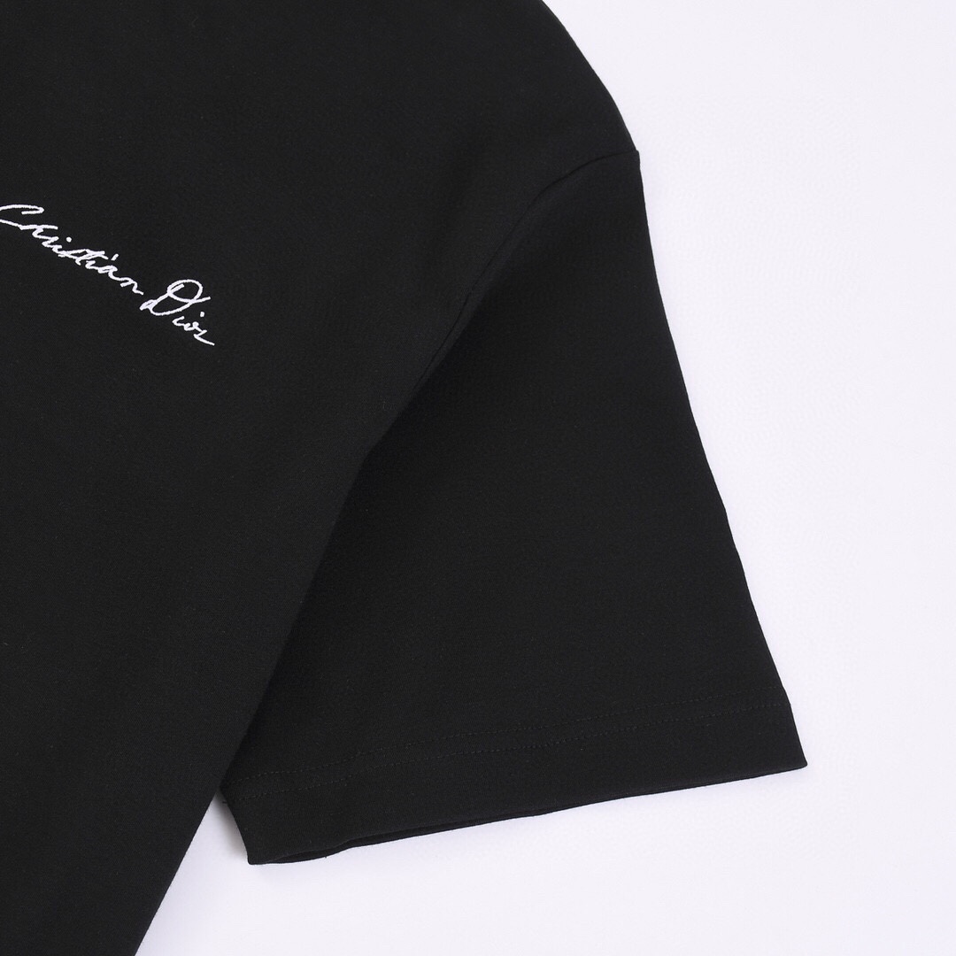 DIOR高仿復刻刺繡logo短袖T恤 男女同款