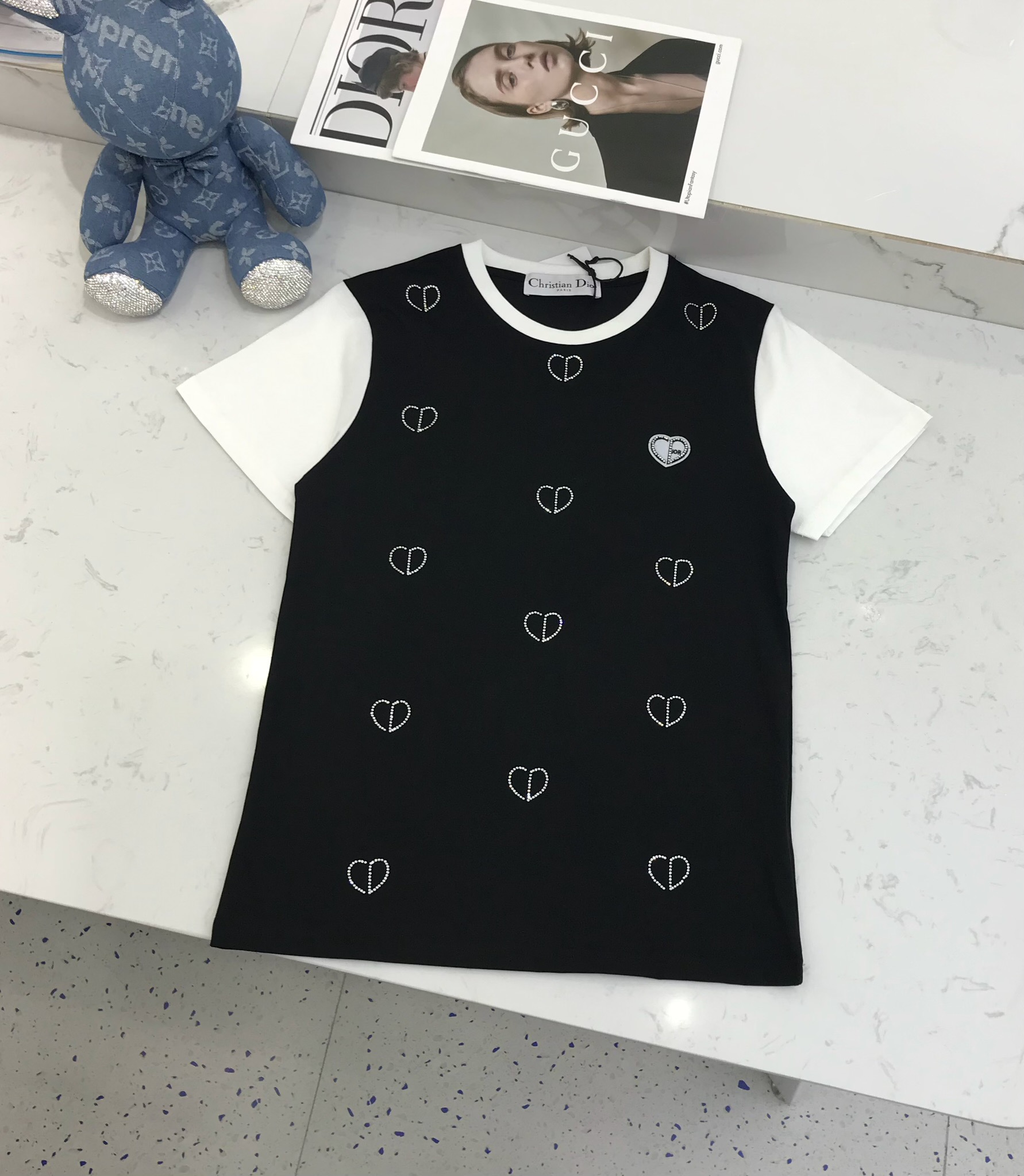頂級高仿DIOR迪奧衣服圓領無袖北秀 黑色白色