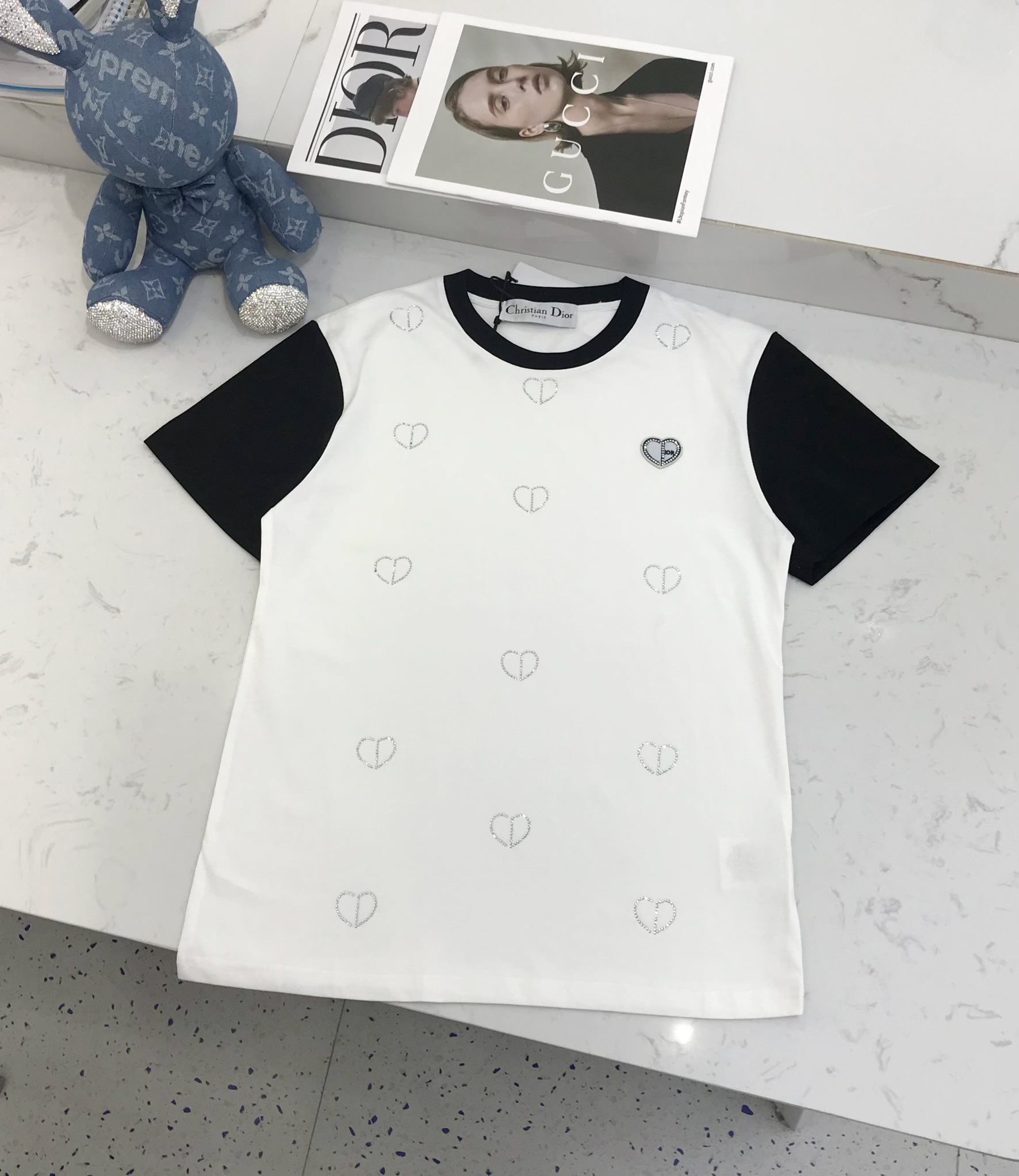 頂級高仿DIOR迪奧衣服圓領無袖北秀 黑色白色