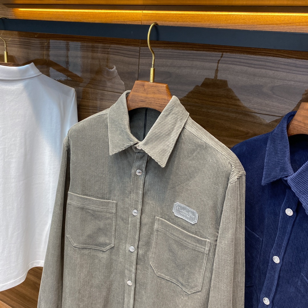 DIOR高仿衣服外套燈芯絨面料薄襯衣