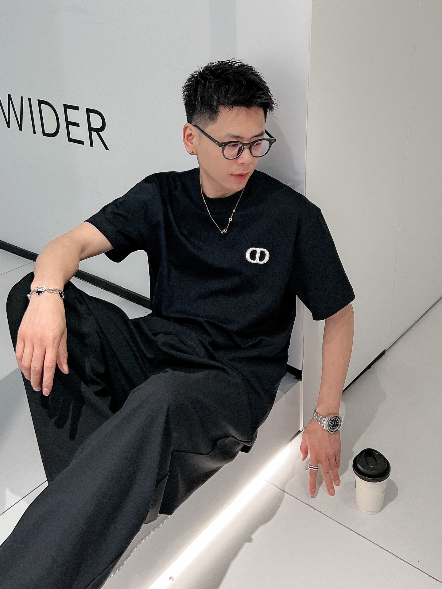 DIOR高端潮牌專櫃同步男裝圓領短袖T恤 高仿
