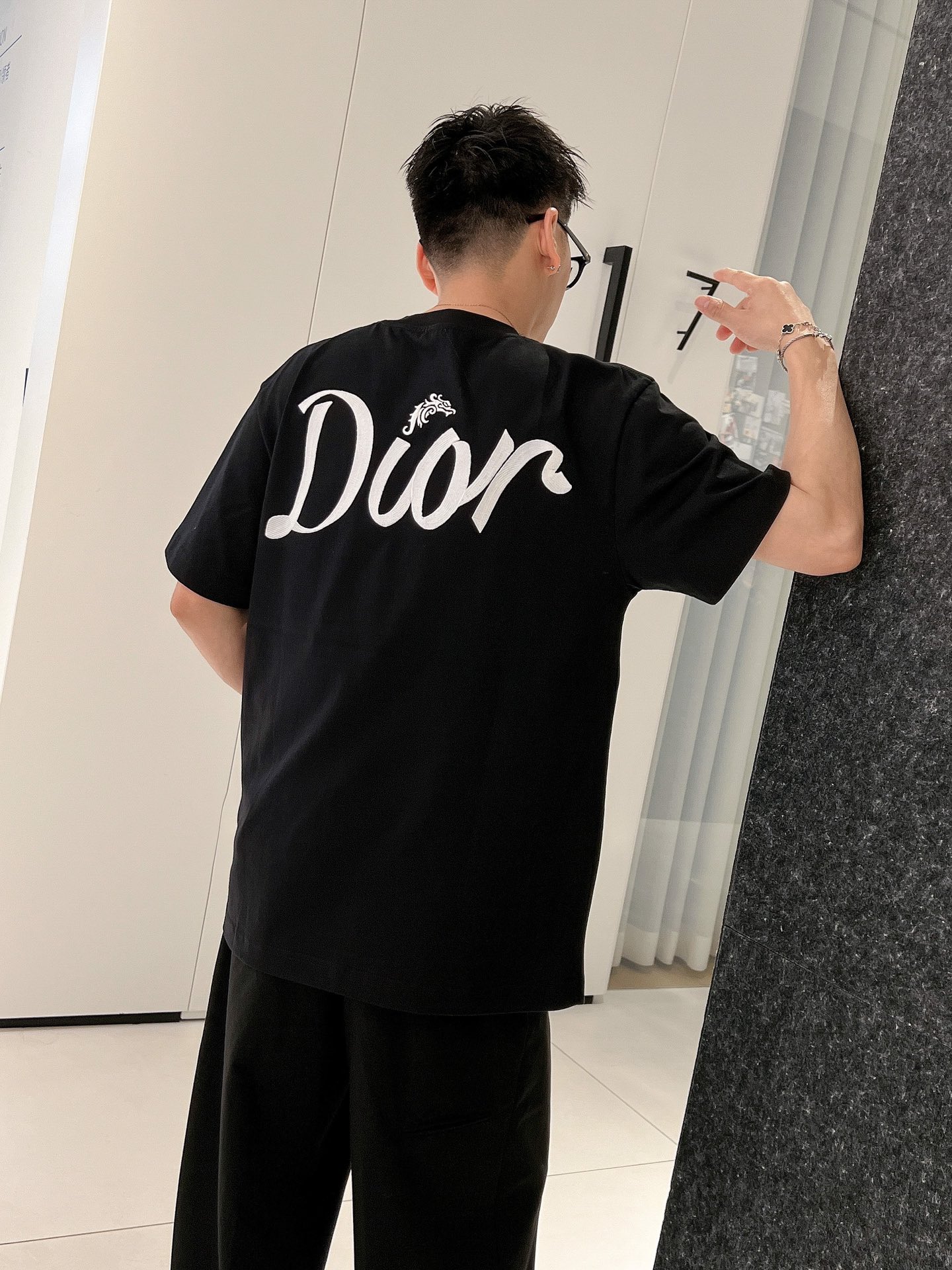 DIOR高端潮牌專櫃同步男裝圓領短袖T恤 高仿