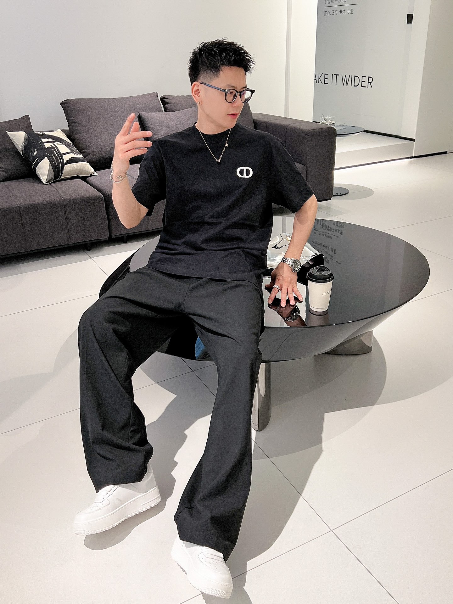 DIOR高端潮牌專櫃同步男裝圓領短袖T恤 高仿