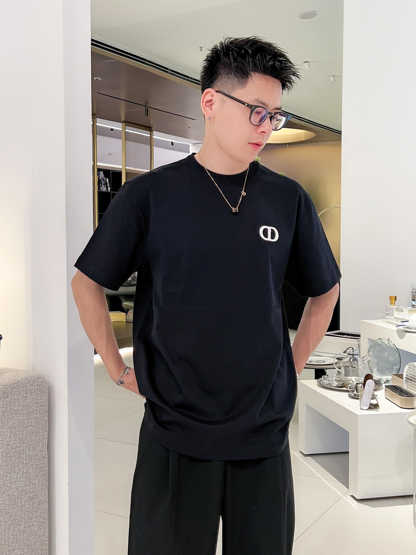 DIOR高端潮牌專櫃同步男裝圓領短袖T恤 高仿