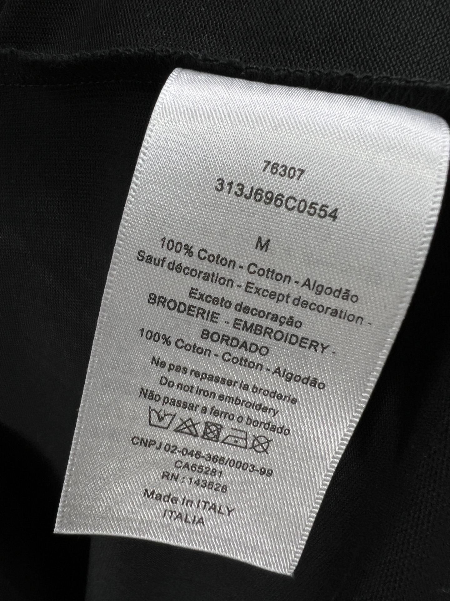 DIOR2024新品高仿男裝衣服純棉短袖T恤 黑色