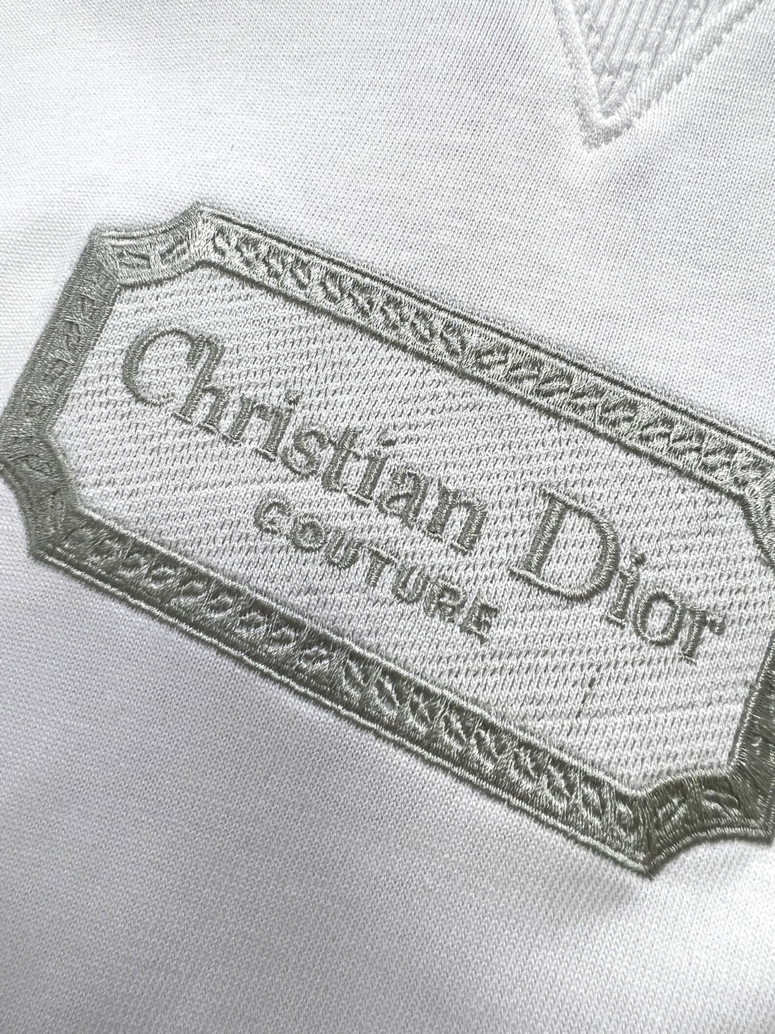 DIOR一比一A貨衣服專櫃同步圓領短袖T恤 純棉 白色