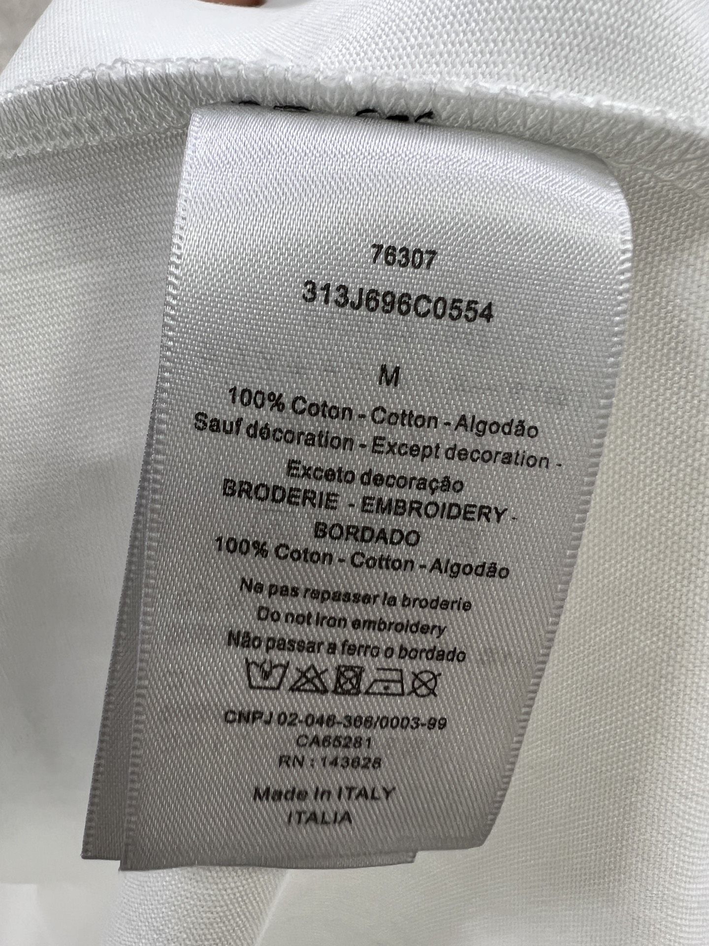 DIOR一比一A貨衣服專櫃同步圓領短袖T恤 純棉 白色