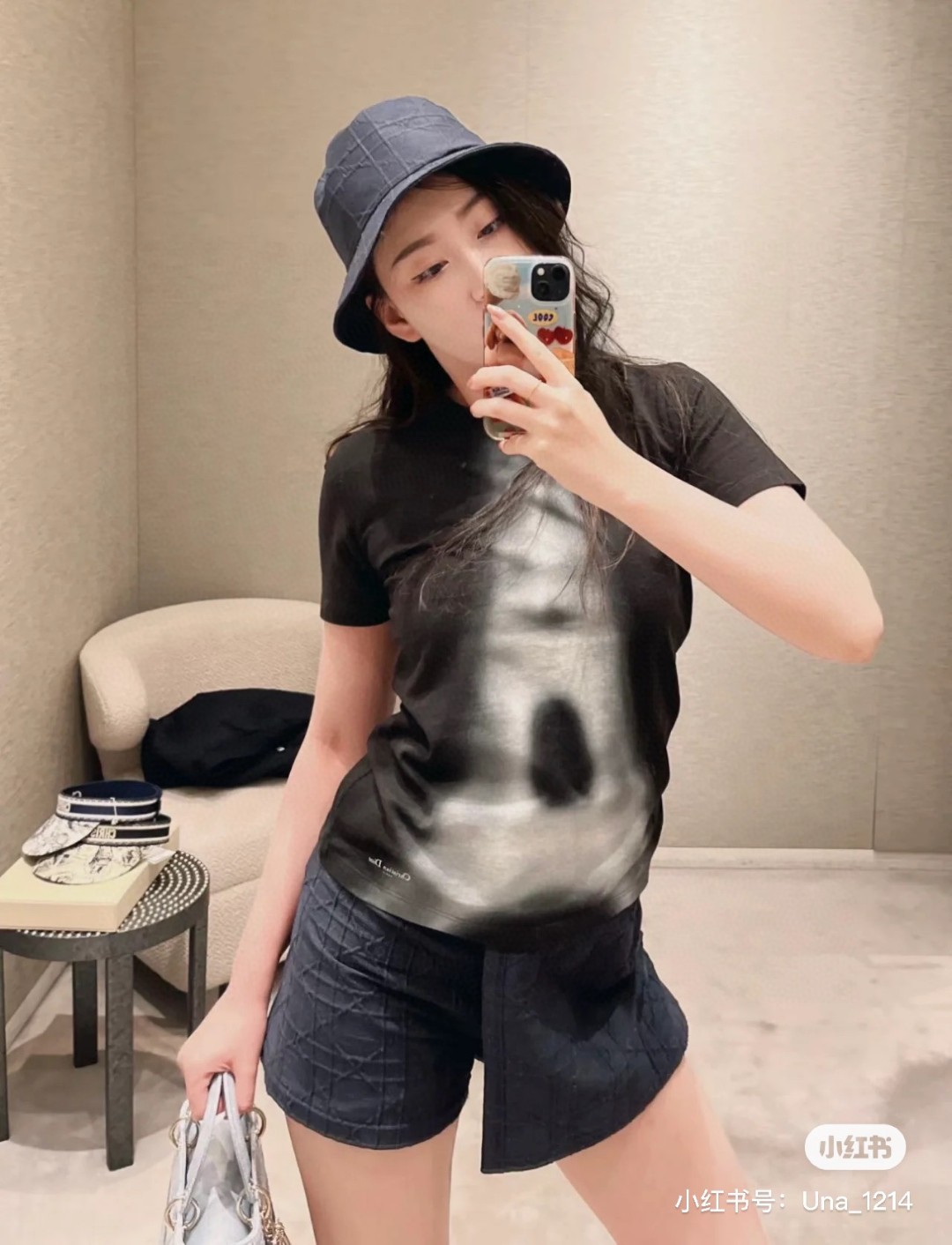 DIOR新品高仿圓領條紋短袖針織T恤 女裝衣服