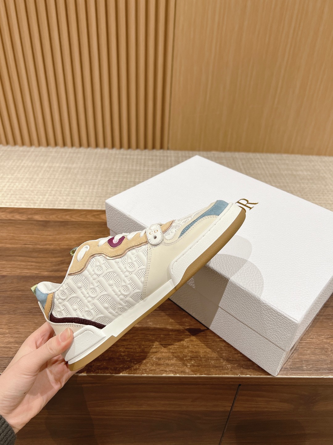 DIOR復刻高仿女款真皮運動鞋 原版tpu大底
