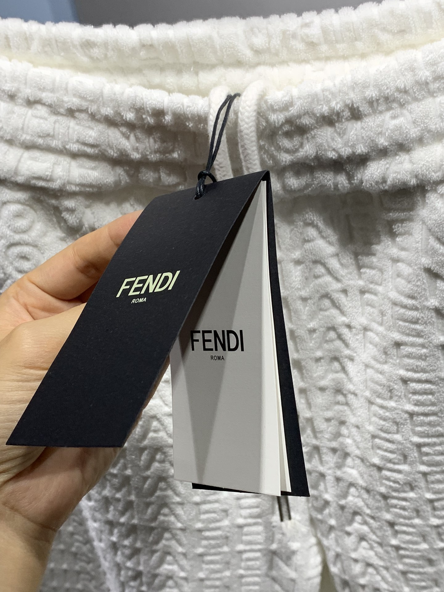 男女同款Fendi芬迪高仿毛巾提花短褲五分褲純棉褲子