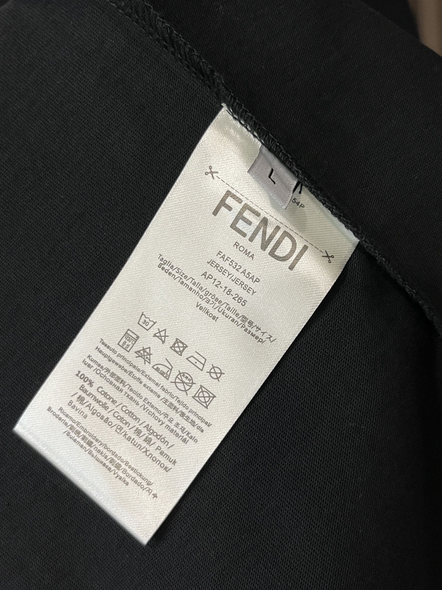 高品質Fendi原單頂級面料最高版本時尚潮流短袖T恤 男裝