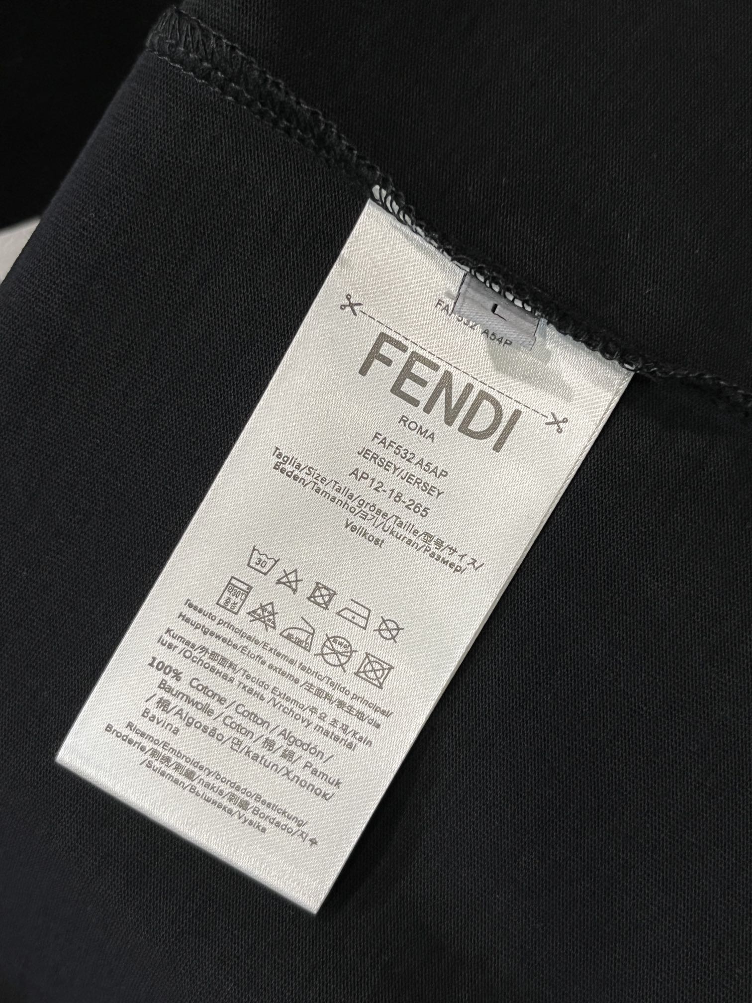 Fendi芬迪高仿最高版本純棉印花logo短袖T恤 專櫃同步男裝