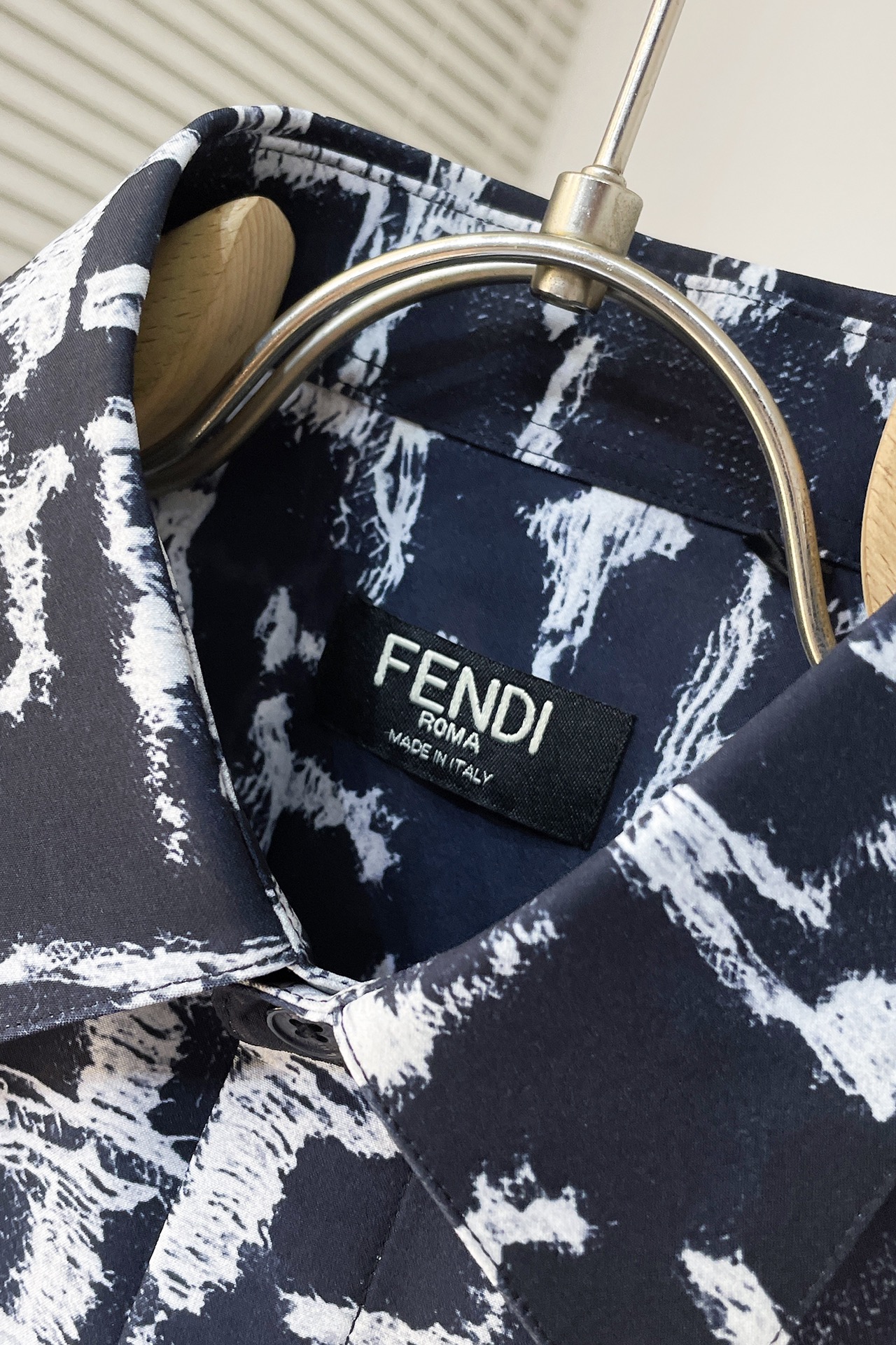 Fendi一比一亞麻面料長袖襯衣男裝印花襯衫潮流款