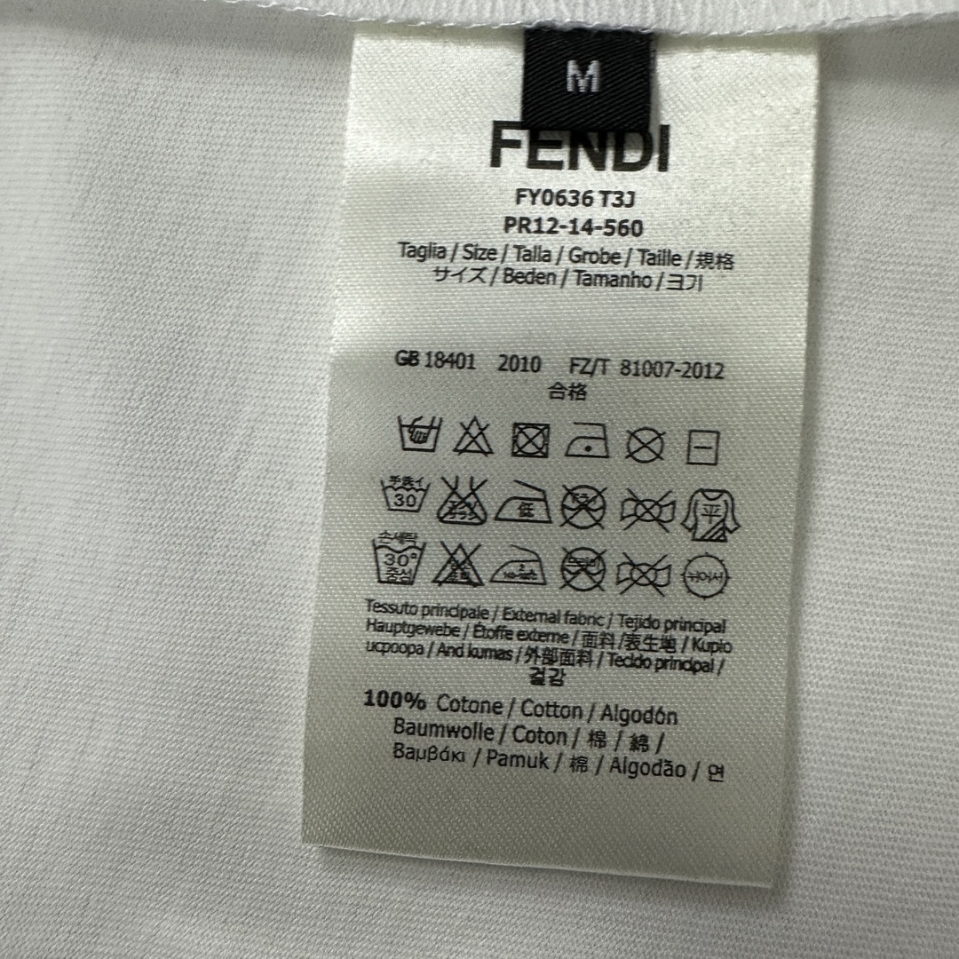 芬迪Fendi高仿撞色設計春夏新款FF老花logo短袖T恤