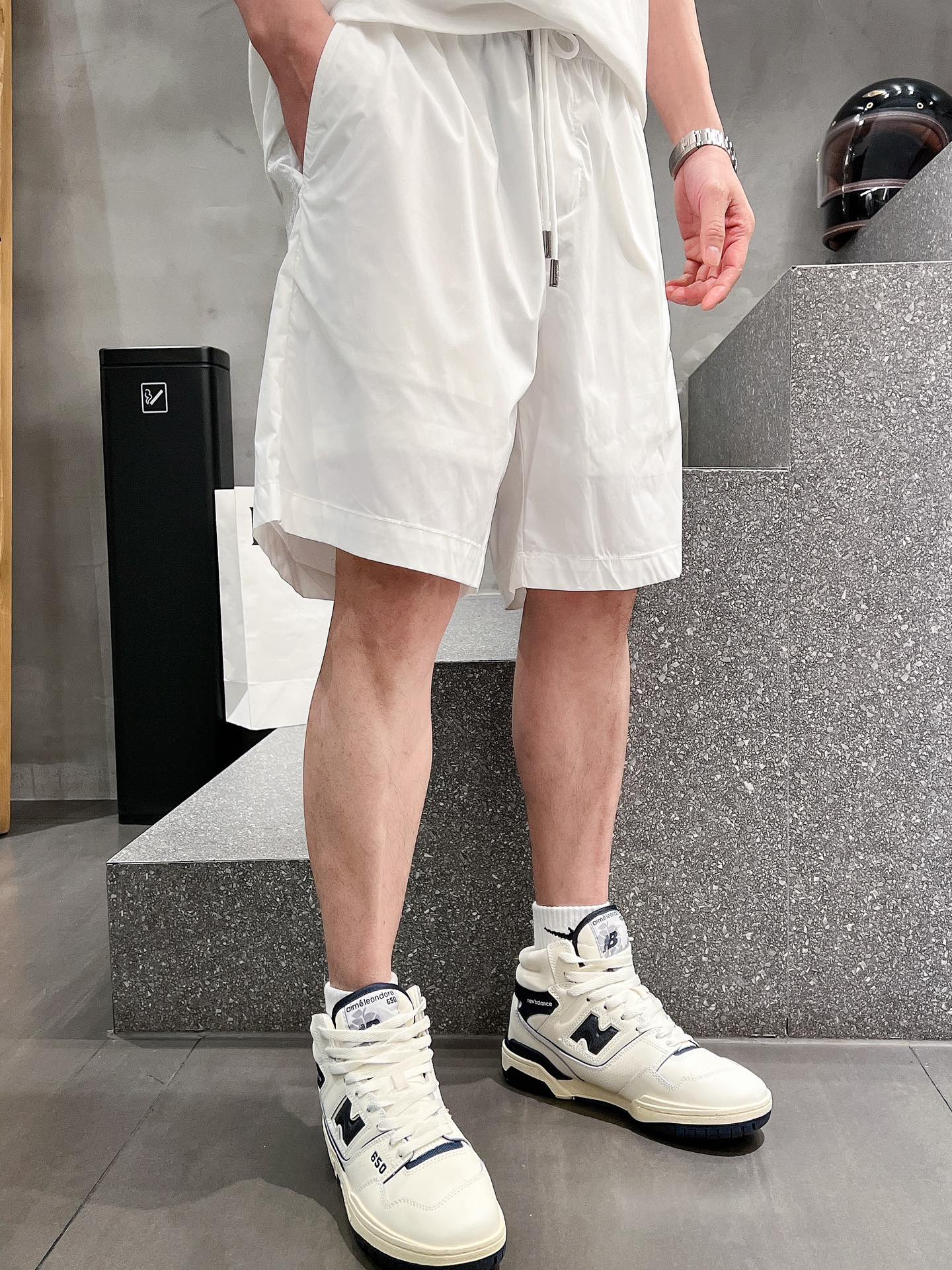 頂級原單Fendi芬迪男裝休閒五分褲短褲男裝 白色褲子