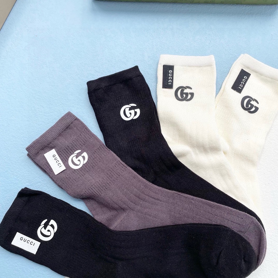 一盒五雙 Gucci頂級原單襪子 純棉