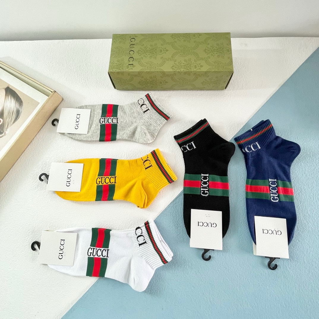 Gucci一比一純棉襪子 一盒五雙