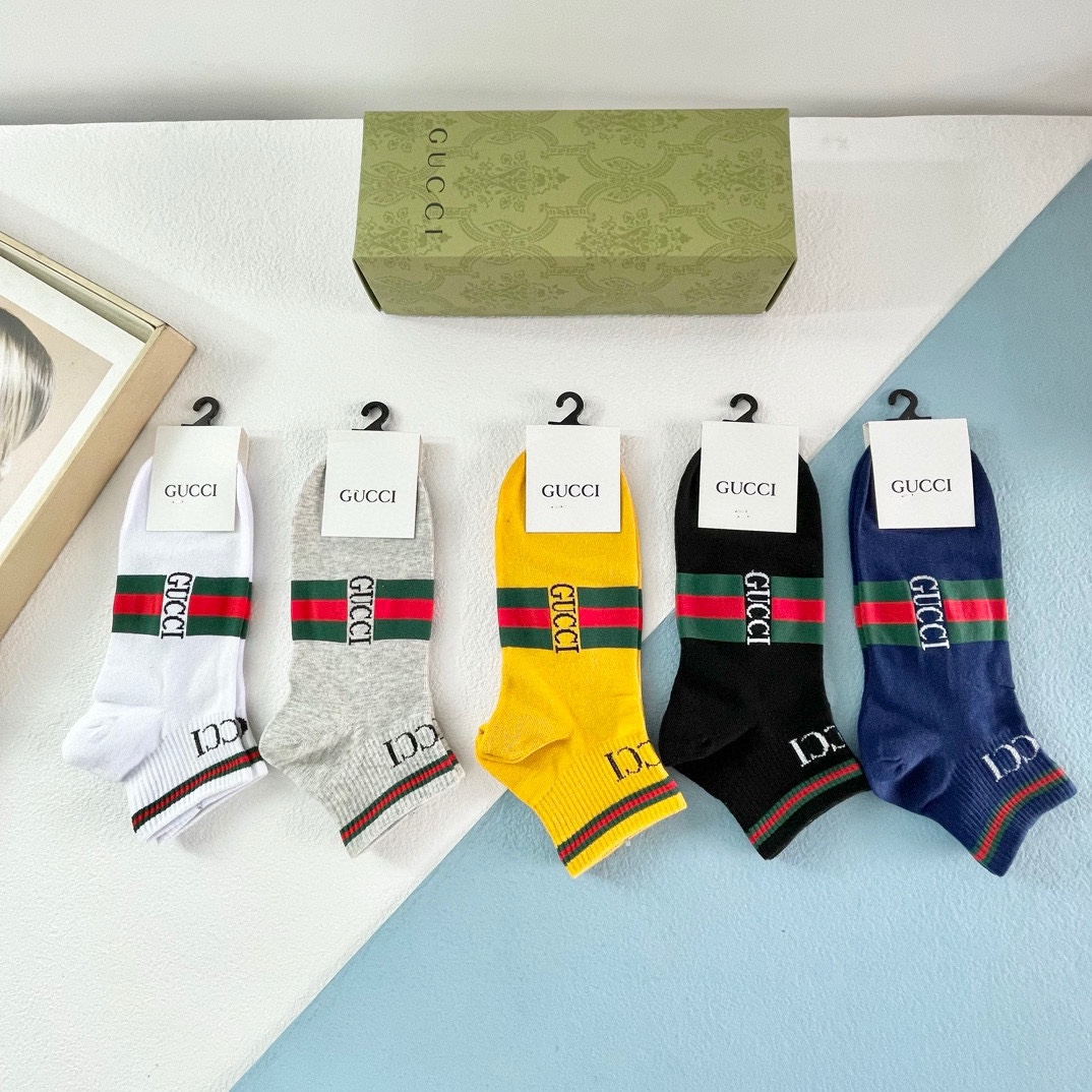 Gucci一比一純棉襪子 一盒五雙
