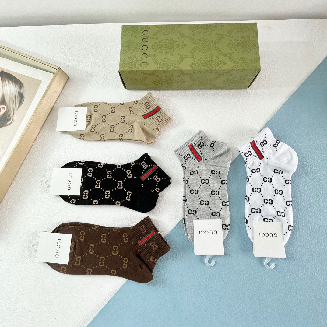 Gucci原單純棉襪子 短筒襪子