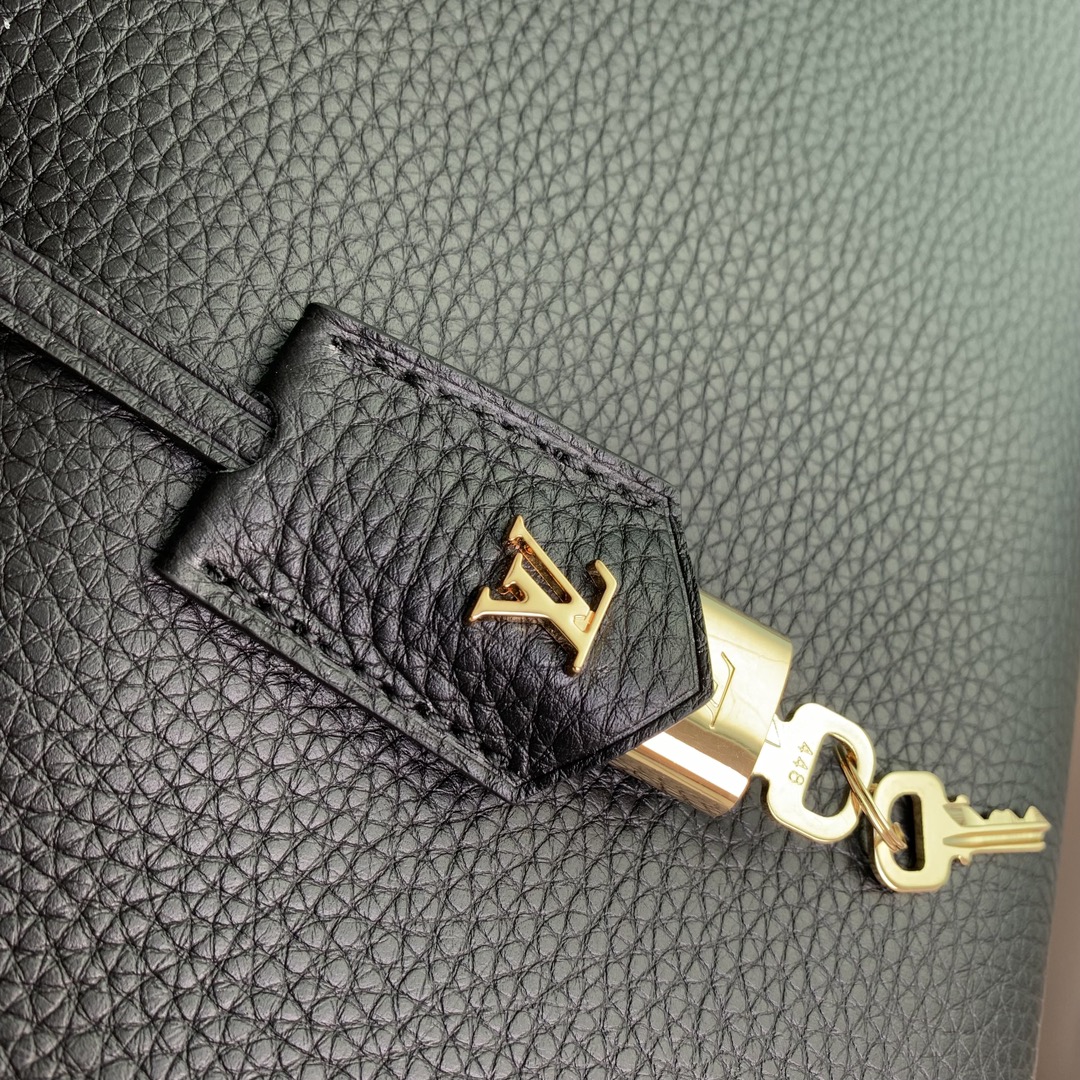 M22914 黑色 Louis Vuitton真皮手提袋 高仿精品包包