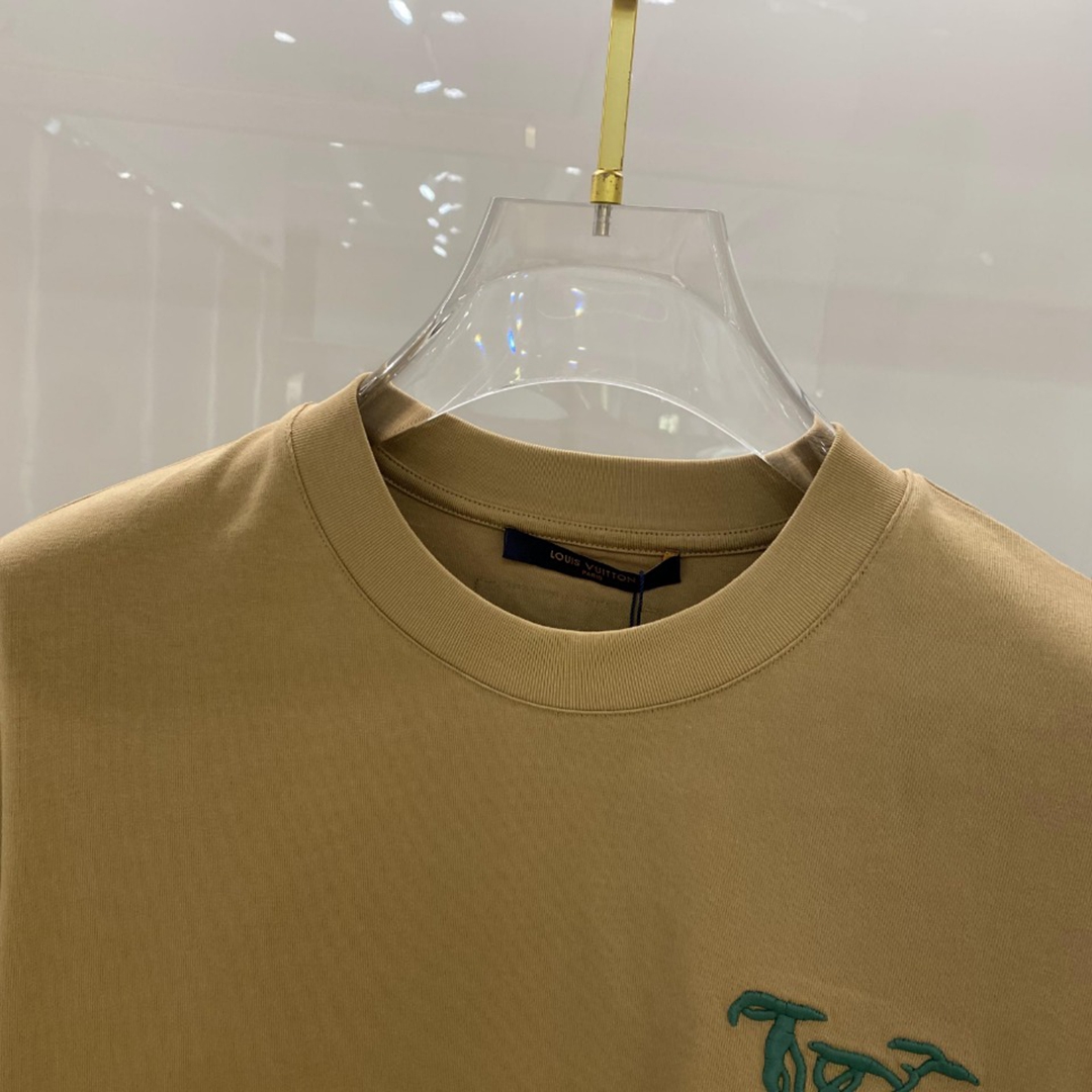 頂級Louis Vuitton重工刺繡高仿衣服短袖T恤男裝