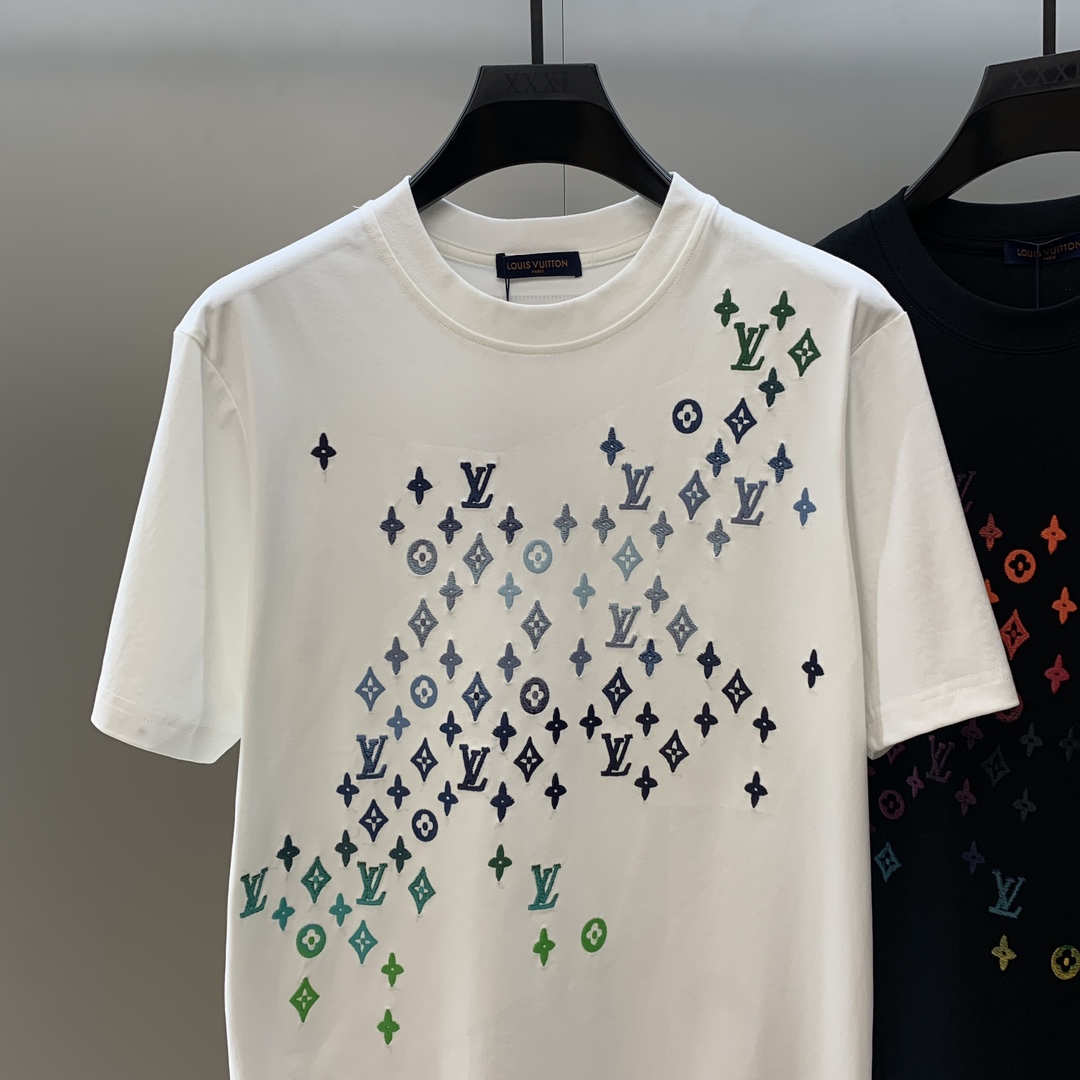 2024新品頂級原單路易威登高仿純棉短袖T恤 白色
