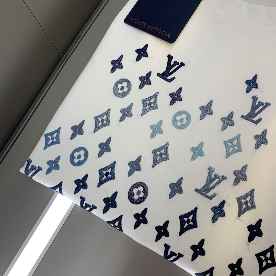 2024新品頂級原單路易威登高仿純棉短袖T恤 白色