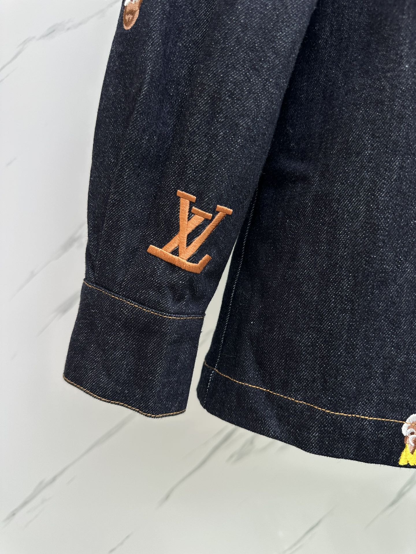 頂級設計LV印花logo男裝長袖路易威登襯衣 牛仔夾克