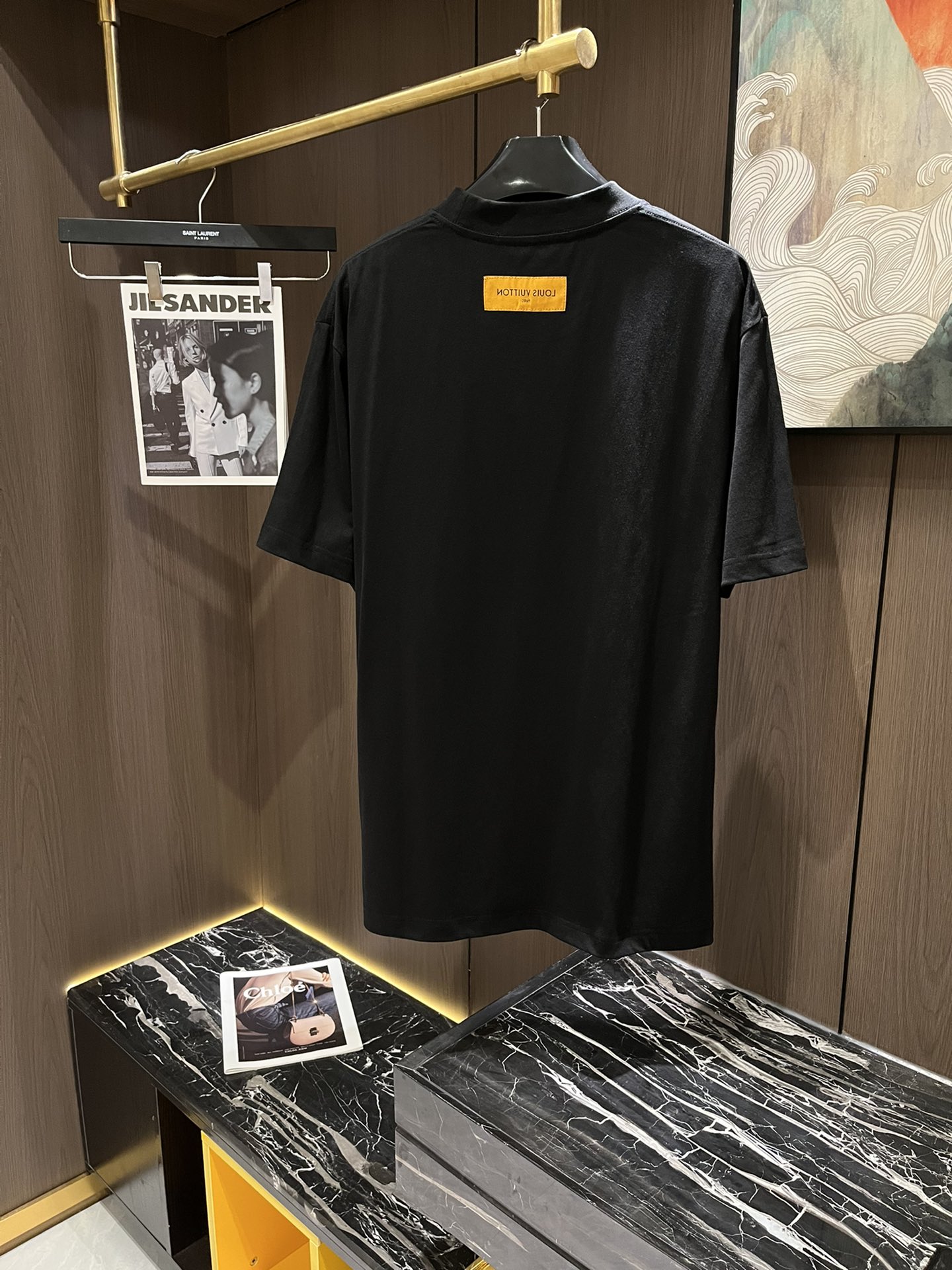 頂級奢侈品LV路易威登刺繡純棉短袖圓領T恤 黑色