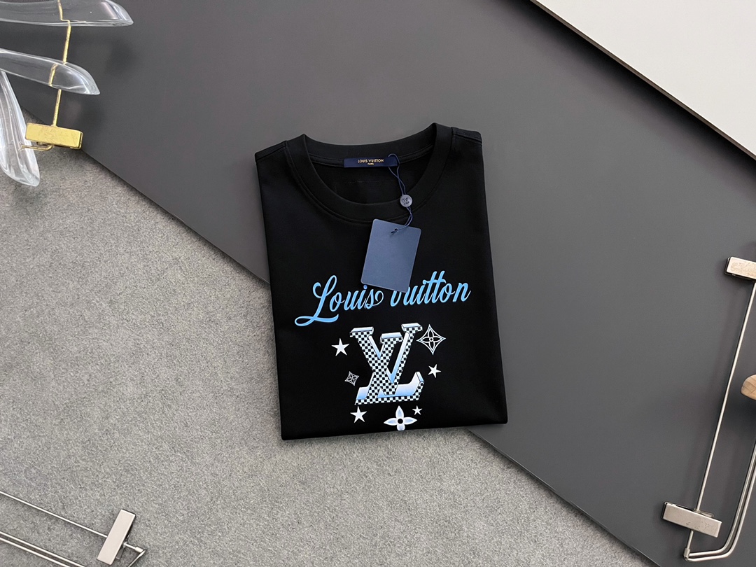 非常好看的LVlogo 頂級原單高仿印花純棉短袖T恤