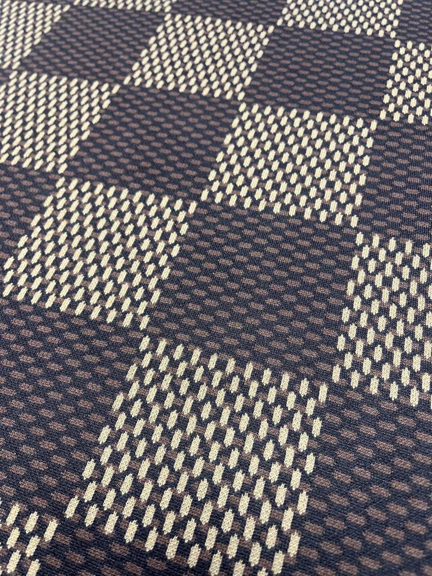 Louis Vuitton 路易威登高仿男裝提花純棉圓領時尚T恤盤棋格T恤