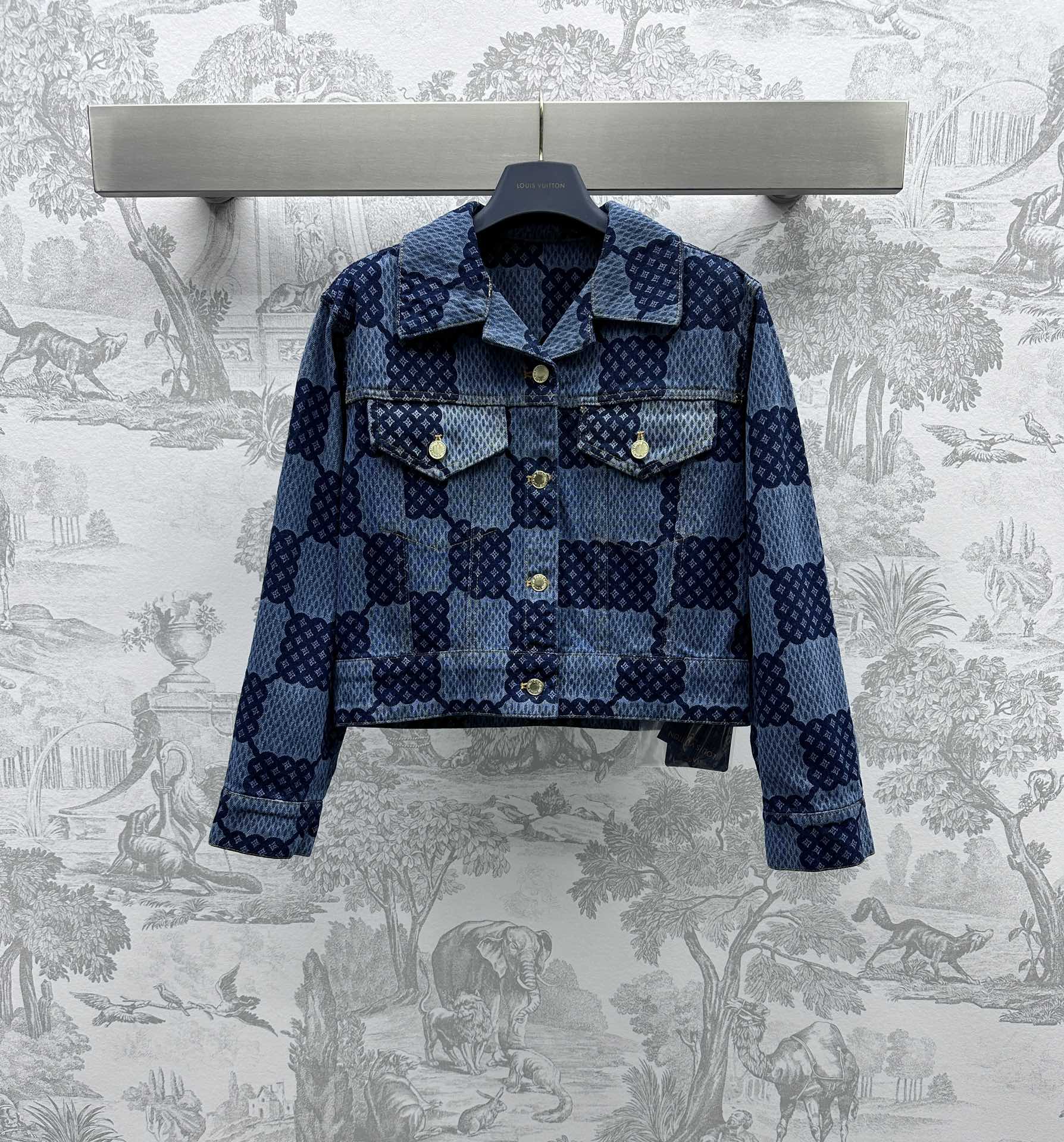 Louis Vuitton2024新品高仿盤棋格外套全棉材質翻領格子外套