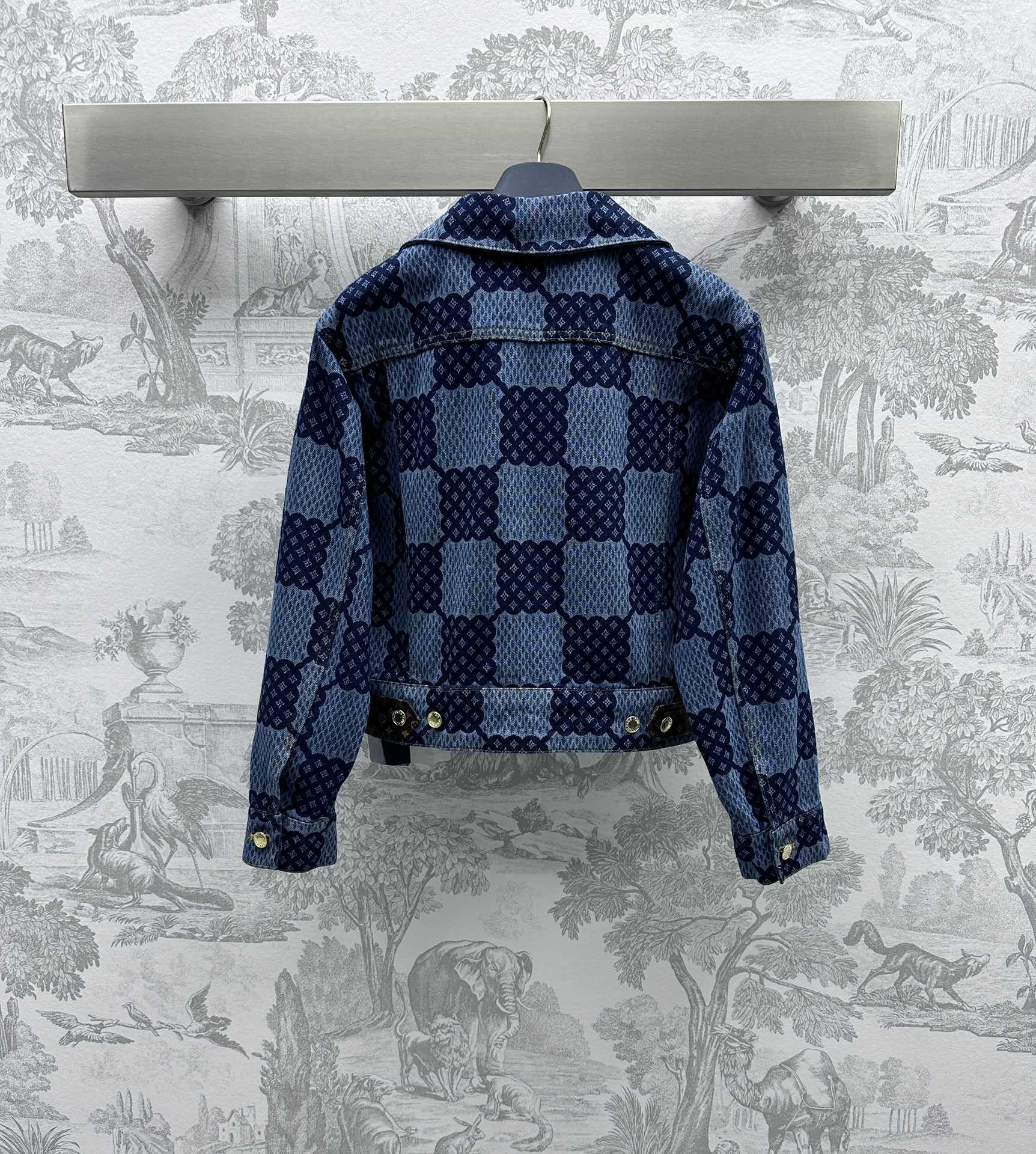 Louis Vuitton2024新品高仿盤棋格外套全棉材質翻領格子外套