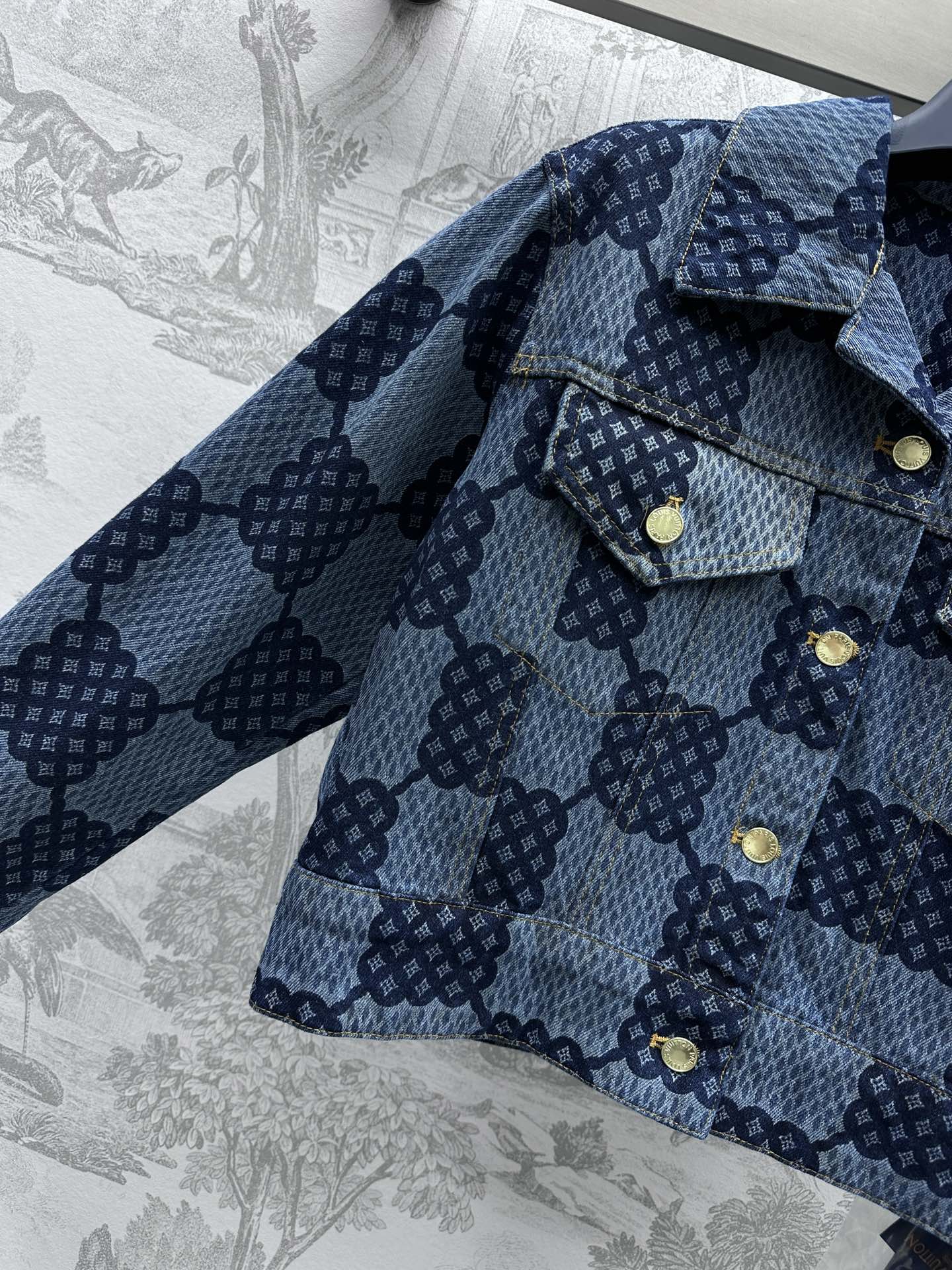 Louis Vuitton2024新品高仿盤棋格外套全棉材質翻領格子外套