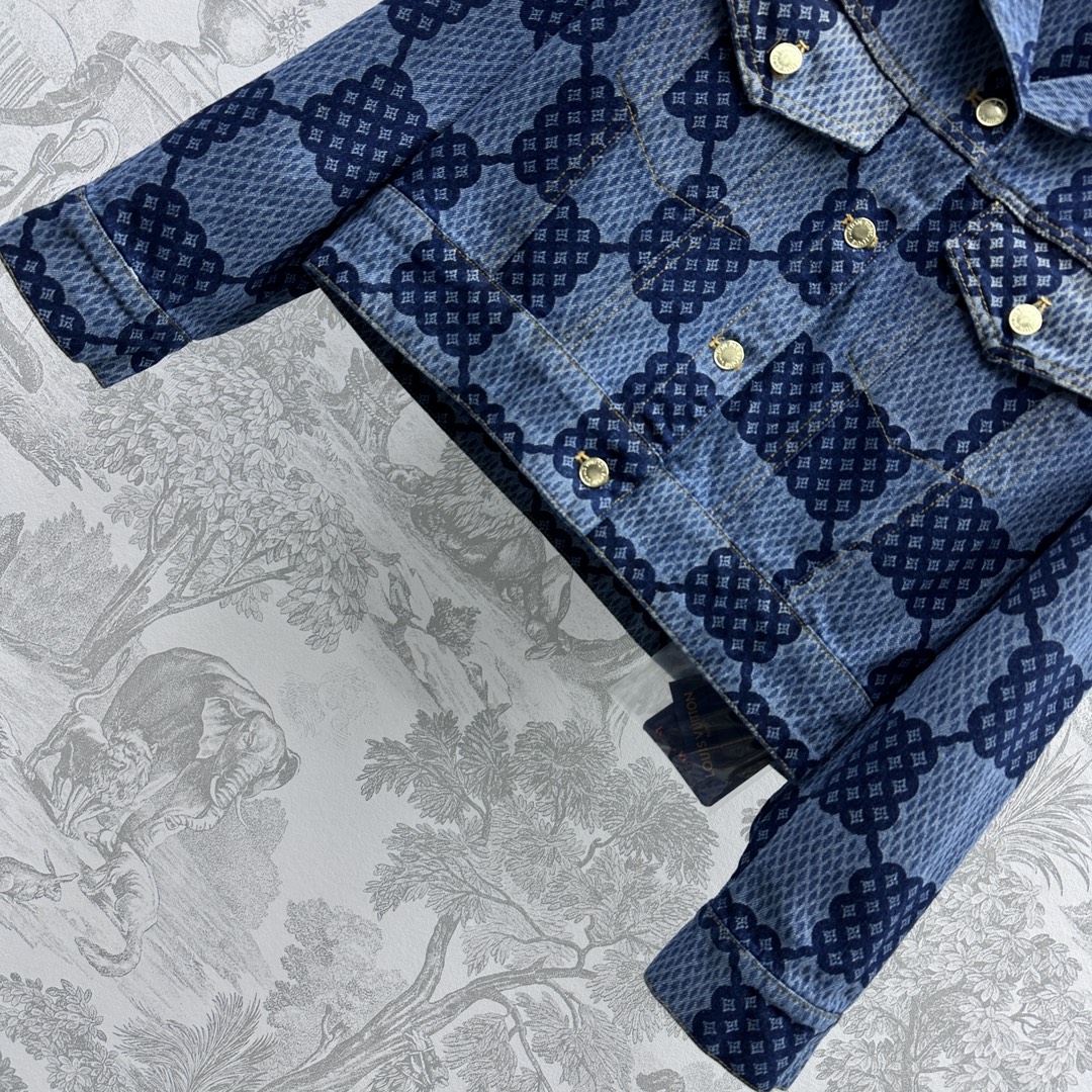 Louis Vuitton2024新品高仿盤棋格外套全棉材質翻領格子外套