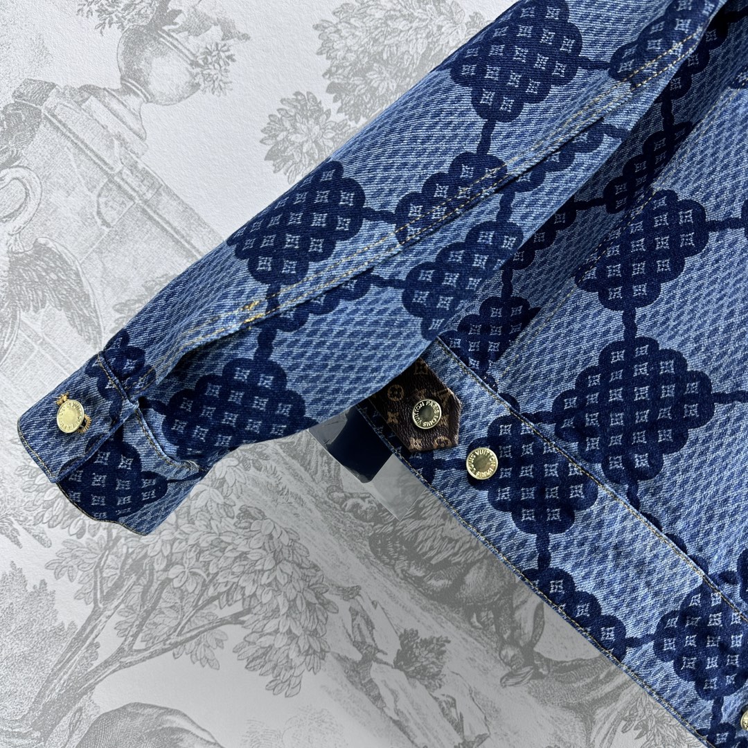 Louis Vuitton2024新品高仿盤棋格外套全棉材質翻領格子外套
