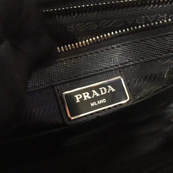 原單複刻普拉達包包 Prada Re-Nylon和Saffiano皮革單肩包 黑灰