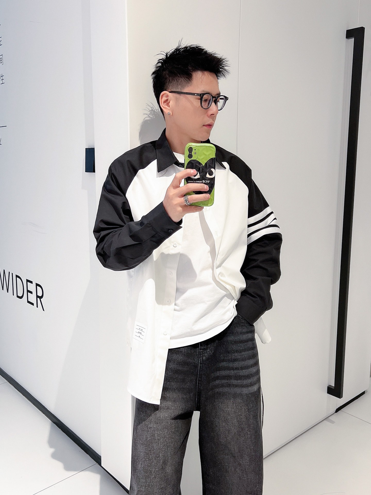 THOMBROWNETB撞色設計男裝高仿衣服長袖襯衣