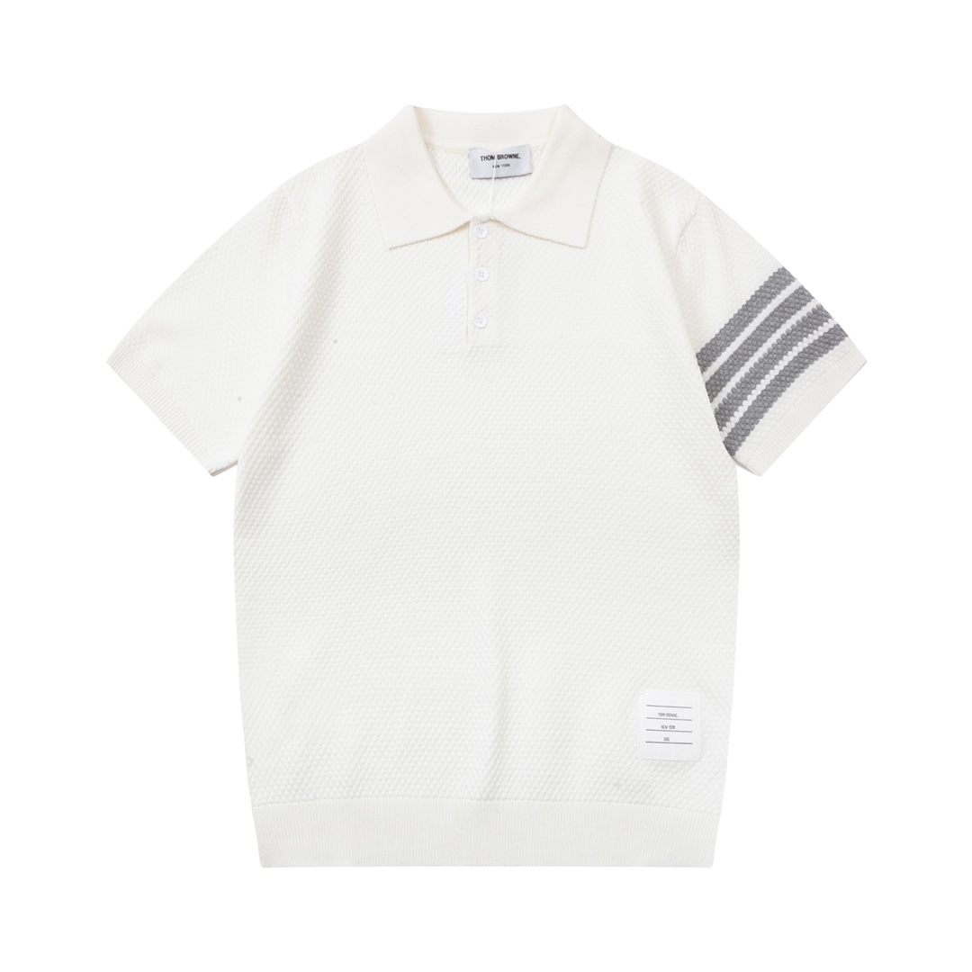 Thom Browne 湯姆佈朗針織翻領Polo衫短袖官網同步