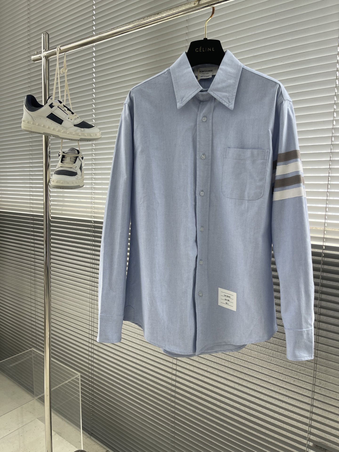 特姆佈朗TB男裝精品衣服牛津紡襯衣長袖襯衫