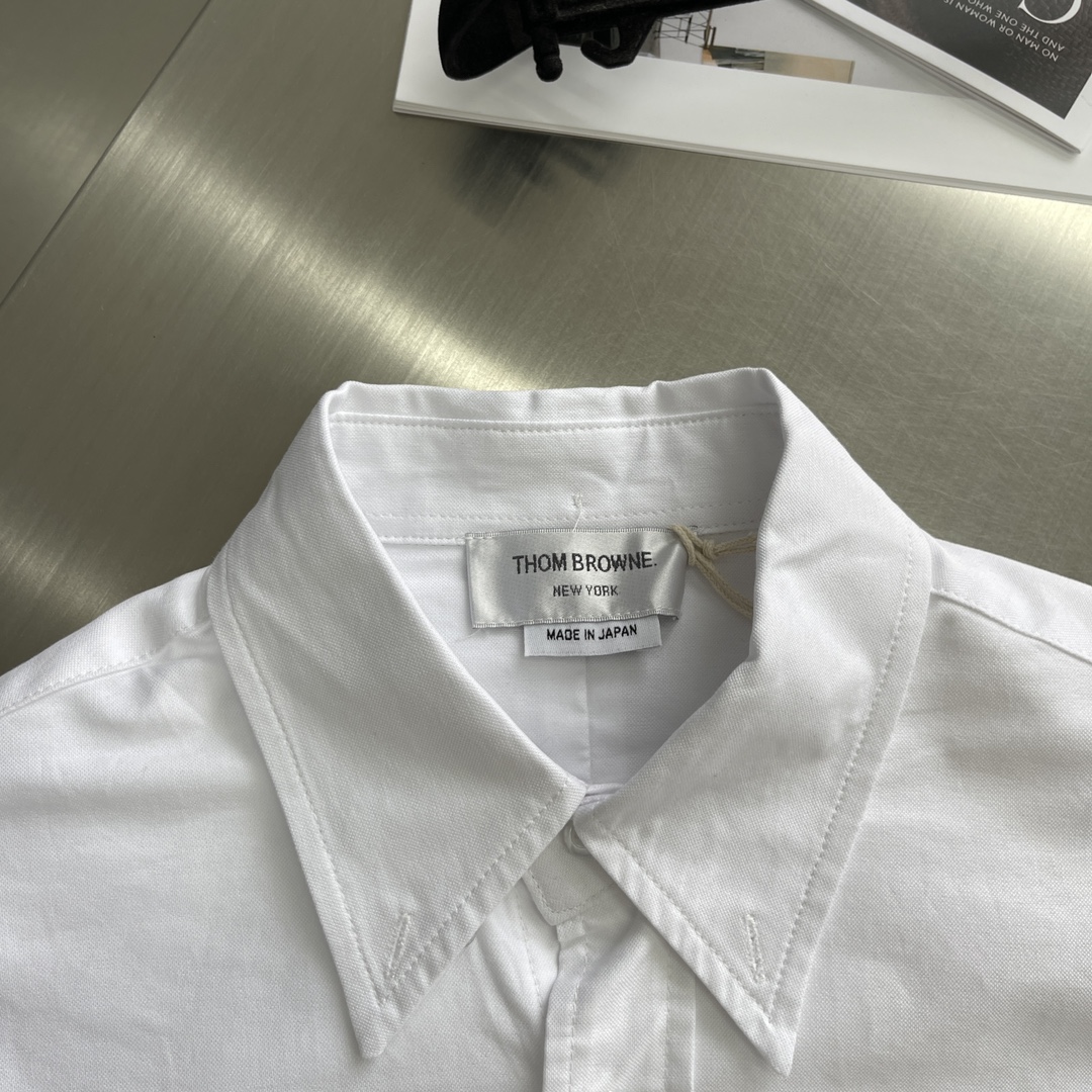 特姆佈朗TB高仿精品衣服純色白色襯衣