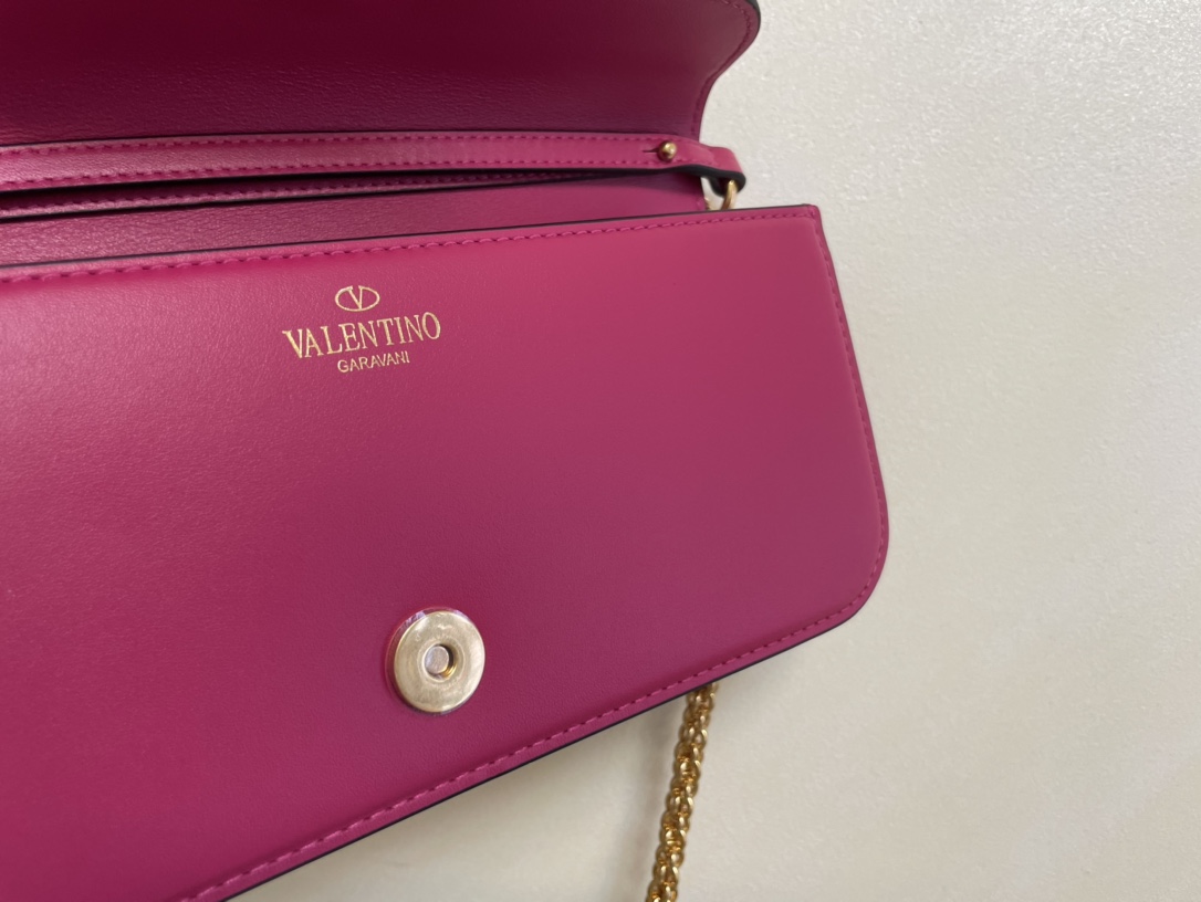 原單複刻VALENTINO華倫天奴包包 VLOGO SIGNATURE LOCÒ小牛皮手袋 玫紫